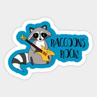 Raccoons Rock! Cute Funny Trash Panda Sticker